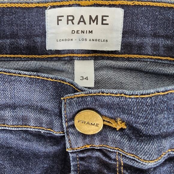 FRAME WOMENS LE SKINNY DE JEANNE REMI JEANS SIZE 34 ALTERED INSEAM 27" TO 29" - Picture 5 of 13